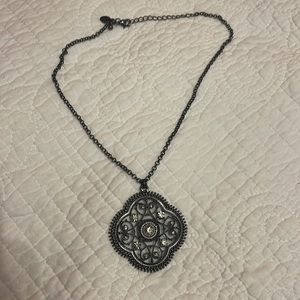 Black chain with stone pendant